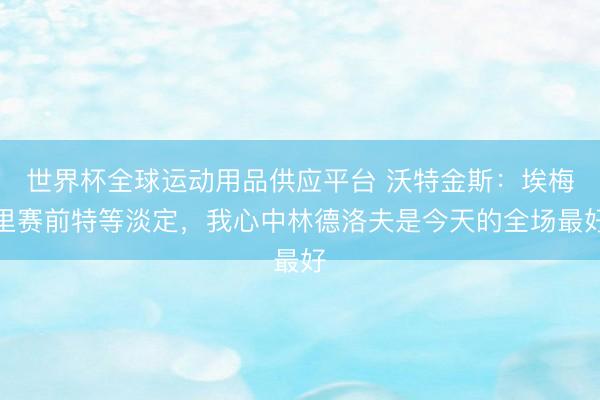 世界杯全球运动用品供应平台 沃特金斯：埃梅里赛前特等淡定，我心中林德洛夫是今天的全场最好