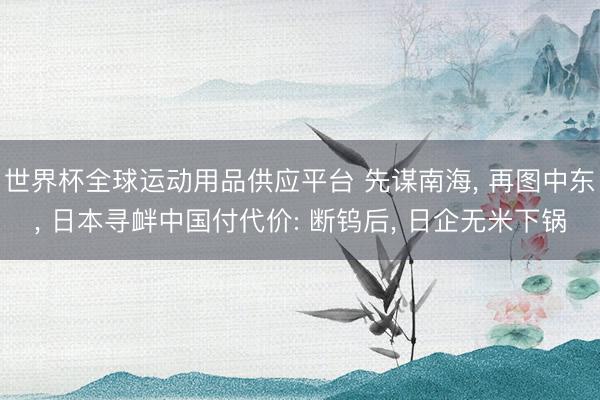 世界杯全球运动用品供应平台 先谋南海， 再图中东， 日本寻衅中国付代价: 断钨后， 日企无米下锅