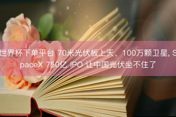 世界杯下单平台 70米光伏板上天、100万颗卫星, SpaceX 750亿 IPO 让中国光伏坐不住了