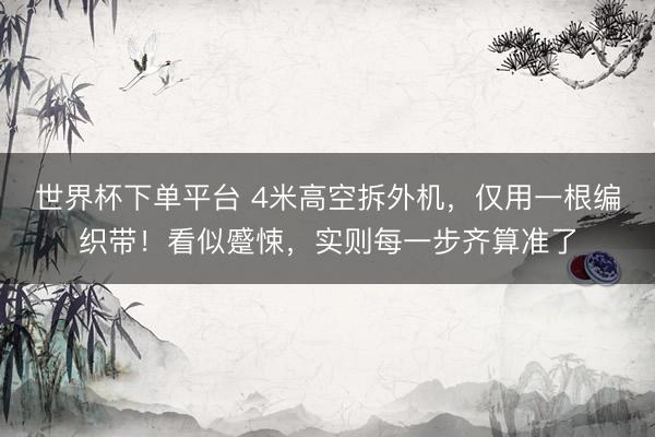 世界杯下单平台 4米高空拆外机，仅用一根编织带！看似蹙悚，实则每一步齐算准了